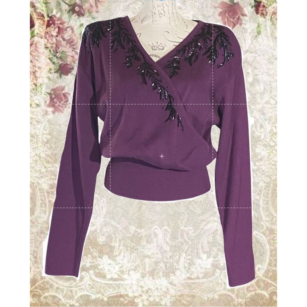 IB Diffusion Embellished V-Neck Sweater